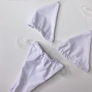 Clothes and Gold Clear Strap White Bikini - S,M,L